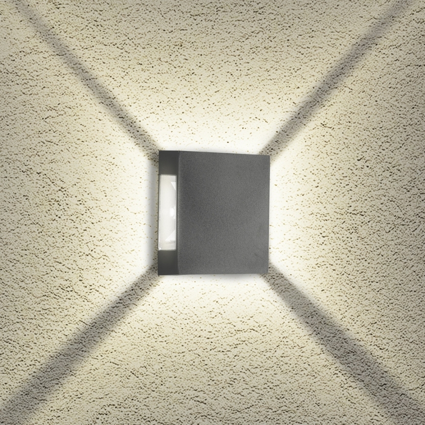 Brilagi - LED exteriérové nástenné svietidlo QUADRAY LED/4W/230V antracitové IP65