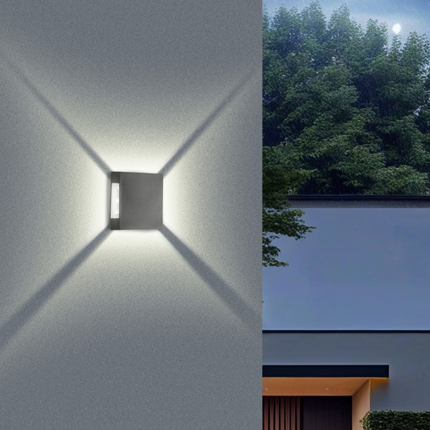 Brilagi - LED exteriérové nástenné svietidlo QUADRAY LED/4W/230V antracitové IP65