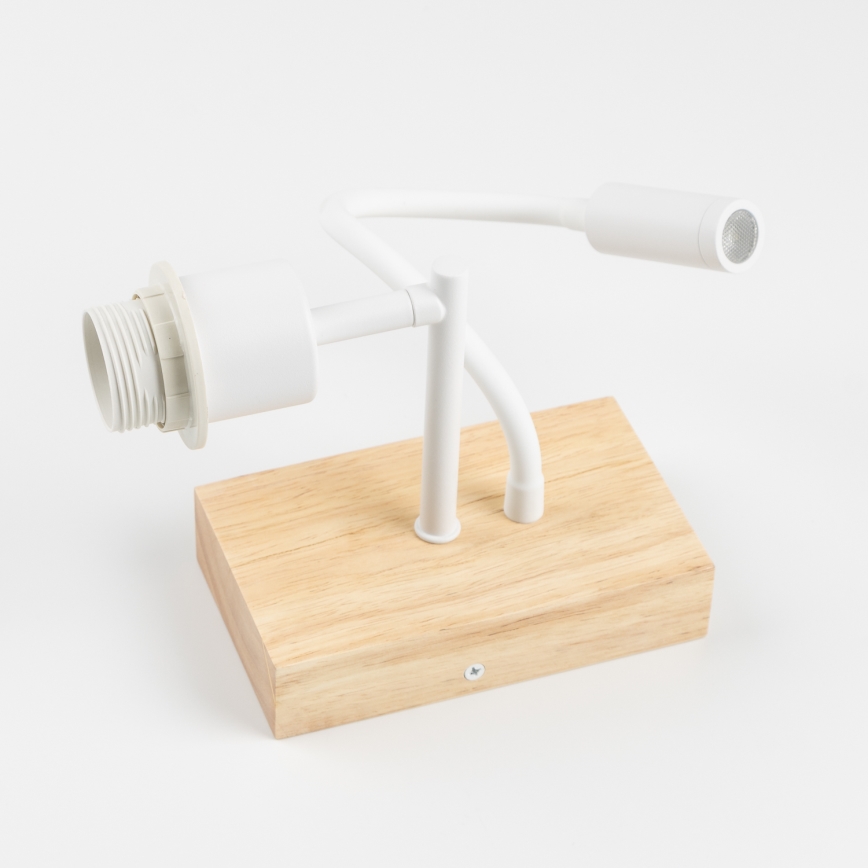 BRILAGI - LED Detská flexibilná nástenná lampa BOBO WOOD 1xE27/25W/230V + LED/3W dub/biela/zajačiky
