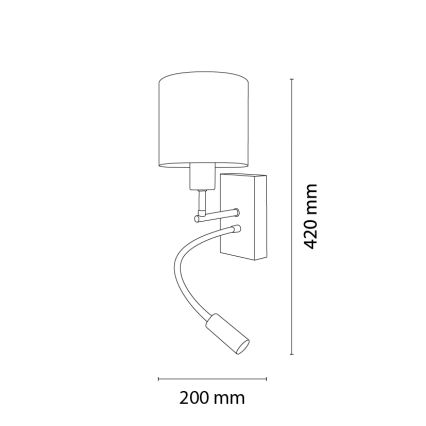 BRILAGI - LED Flexibilná nástenná lampa BOBO WOOD 1xE27/25W/230V + LED/3W dub/čierna/ružová