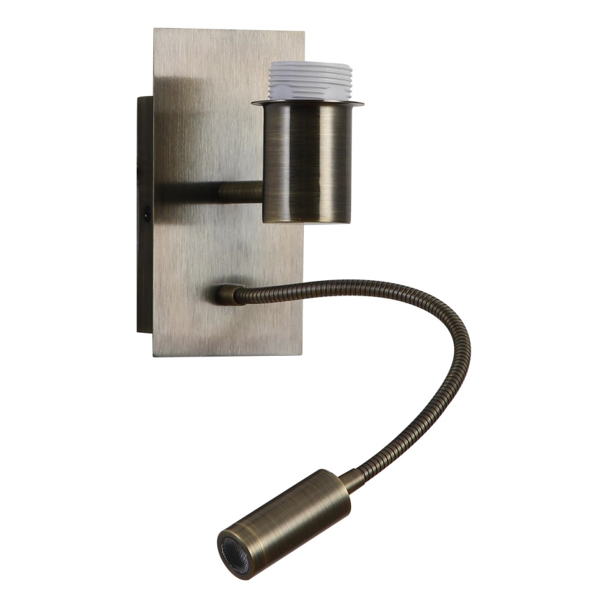 Brilagi - LED Flexibilná nástenná lampa 1xE27/25W/230V + LED/3W mosadz