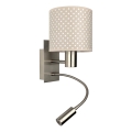 BRILAGI - LED flexibilná nástenná lampa BOBO 1xE27/25W/230V + LED/3W matný chróm/béžová/bodky