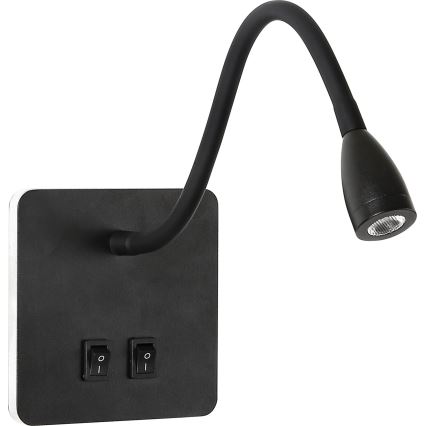 Brilagi - LED Flexibilná nástenná lampa MAYA Double LED/4W/230V + LED/3W čierna