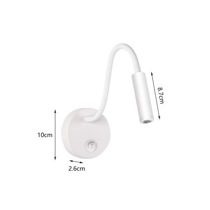 Brilagi - LED Flexibilná nástenná lampa MAYA LED/3W/230V 4000K biela