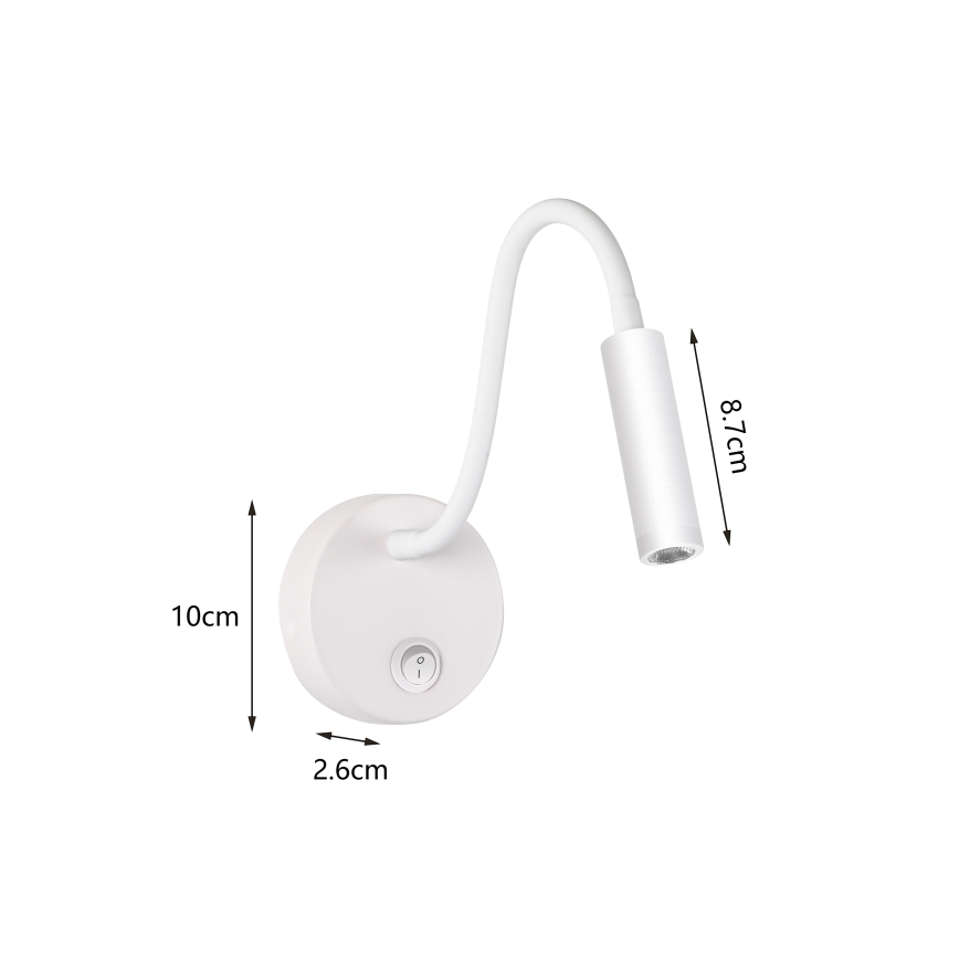Brilagi - LED Flexibilná nástenná lampa MAYA LED/3W/230V 4000K biela