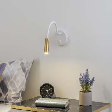 Brilagi - LED Flexibilná nástenná lampa MAYA LED/3W/230V 4000K biela/zlatá