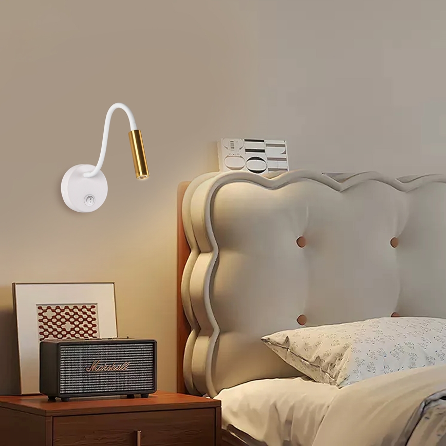 Brilagi - LED Flexibilná nástenná lampa MAYA LED/3W/230V 4000K biela/zlatá