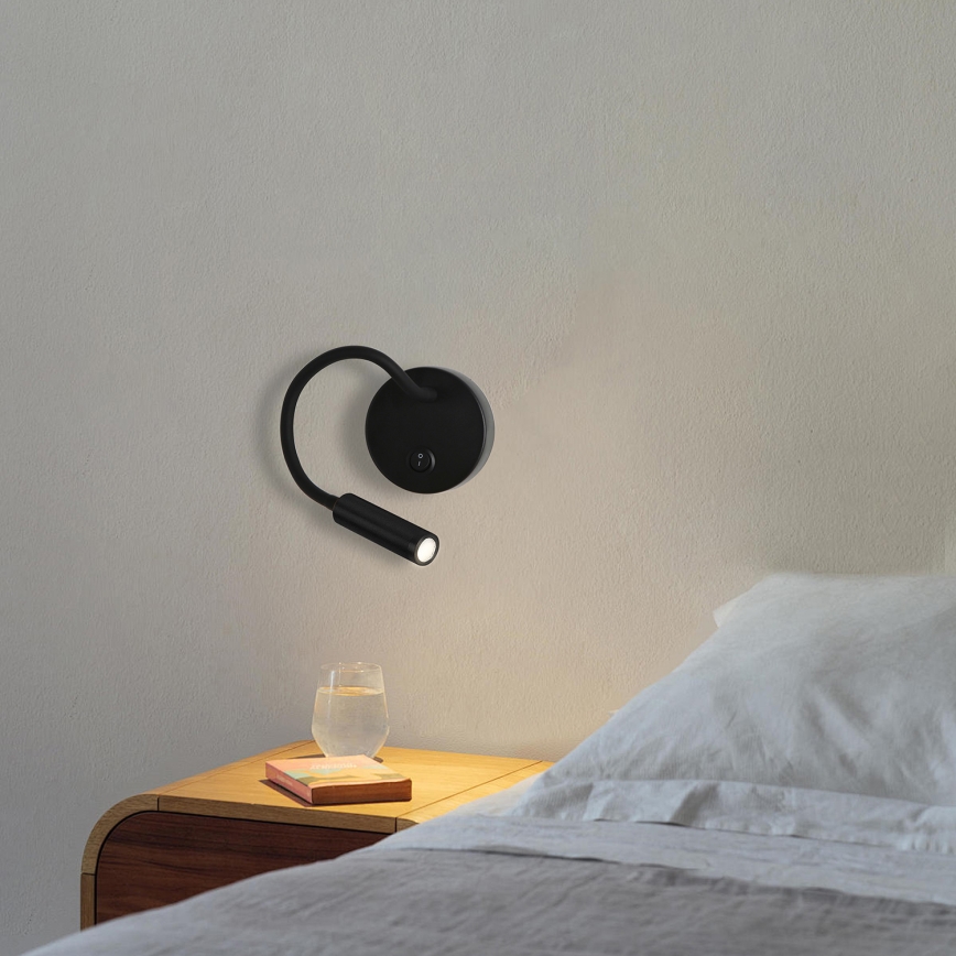 Brilagi - LED Flexibilná nástenná lampa MAYA LED/3W/230V 4000K čierna