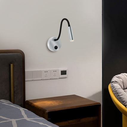 Brilagi - LED Flexibilná nástenná lampa MAYA LED/3W/230V 4000K strieborná