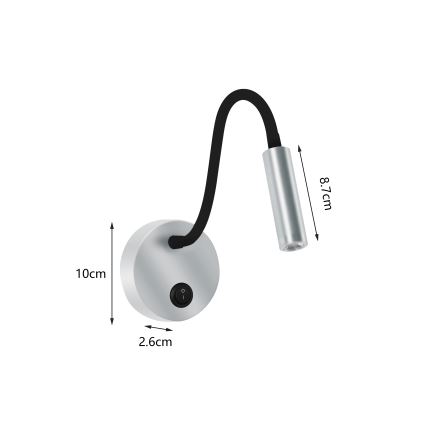 Brilagi - LED Flexibilná nástenná lampa MAYA LED/3W/230V 4000K strieborná