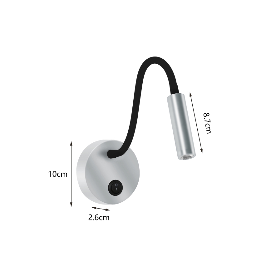 Brilagi - LED Flexibilná nástenná lampa MAYA LED/3W/230V 4000K strieborná