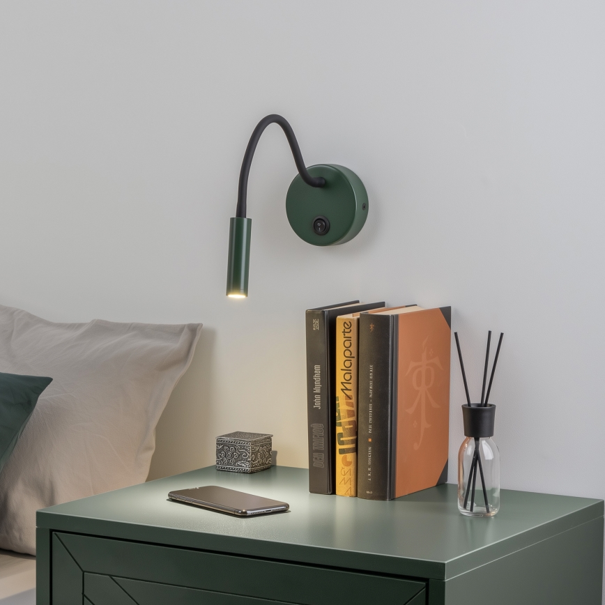 Brilagi - LED Flexibilná nástenná lampa MAYA LED/3W/230V 4000K zelená