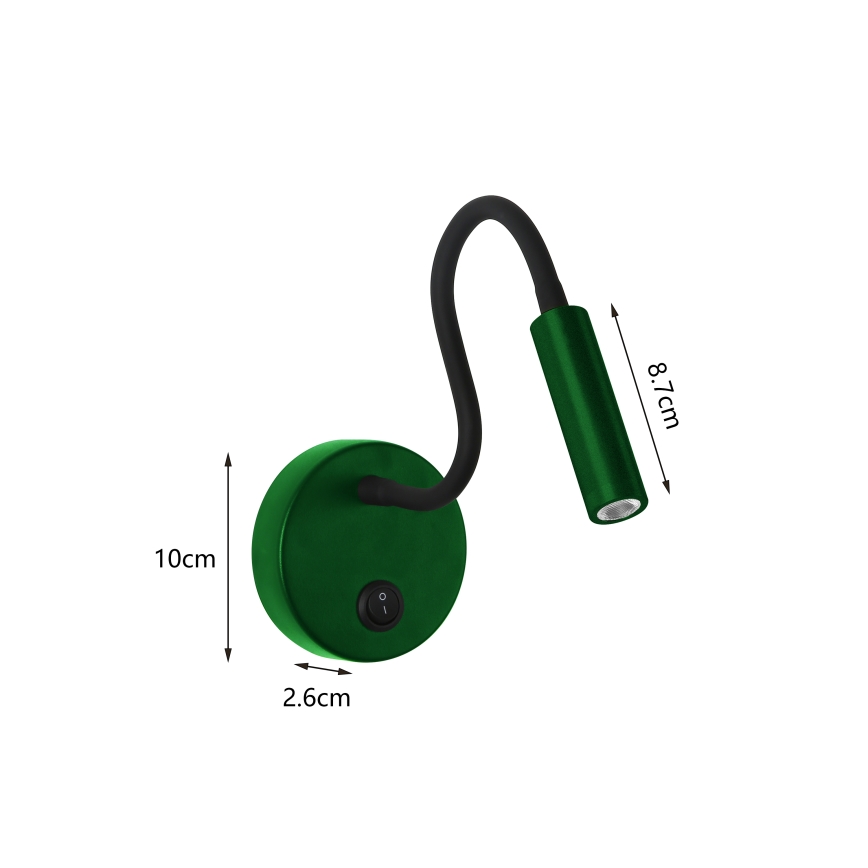 Brilagi - LED Flexibilná nástenná lampa MAYA LED/3W/230V 4000K zelená