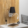 Brilagi - LED Flexibilná nástenná lampa NUBILA 1xE27/25W/230V + LED/3W biela/čierna