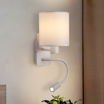 Brilagi - LED Flexibilná nástenná lampa NUBILA 1xE27/25W/230V + LED/3W biela