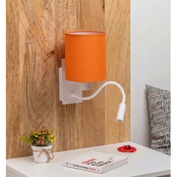 Brilagi - LED flexibilná nástenná lampa NUBILA 1xE27/25W/230V + LED/3W biela/oranžová