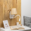 Brilagi - LED Flexibilná nástenná lampa NUBILA 1xE27/25W/230V + LED/3W biela/svetlohnedá