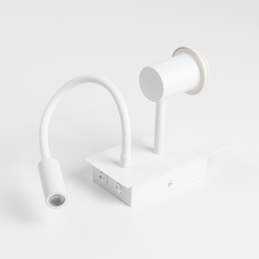 Brilagi - LED flexibilná nástenná lampa NUBILA 1xE27/25W/230V + LED/3W biela/svetlosivá