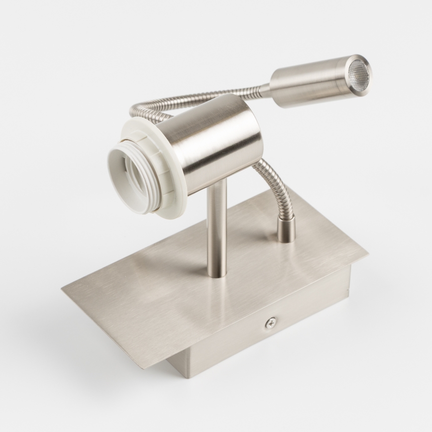 Brilagi - LED flexibilné nástenné svietidlo NUBILA 1xE27/25W/230V + LED/3W matný chróm/svetlosivá