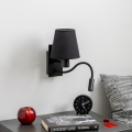 Brilagi - LED Flexibilná nástenná lampa NUBILA 1xE27/25W/230V + LED/3W čierna