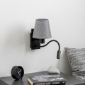 Brilagi - LED Flexibilná nástenná lampa NUBILA 1xE27/25W/230V + LED/3W čierna/šedá