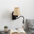 Brilagi - LED Flexibilná nástenná lampa NUBILA 1xE27/25W/230V + LED/3W čierna/svetlohnedá