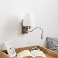 Brilagi - LED Flexibilná nástenná lampa NUBILA 1xE27/25W/230V + LED/3W matný chróm/biela