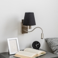 Brilagi - LED Flexibilná nástenná lampa NUBILA 1xE27/25W/230V + LED/3W matný chróm/čierna
