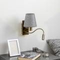 Brilagi - LED Flexibilná nástenná lampa NUBILA 1xE27/25W/230V + LED/3W mosadz/šedá