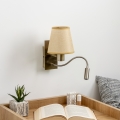 Brilagi - LED Flexibilná nástenná lampa NUBILA 1xE27/25W/230V + LED/3W mosadz/svetlohnedá