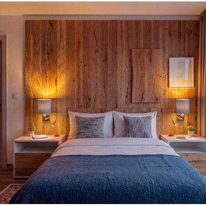 Brilagi - LED Flexibilná nástenná lampa NUBILA 1xE27/25W/230V + LED/3W mosadz/svetlošedá