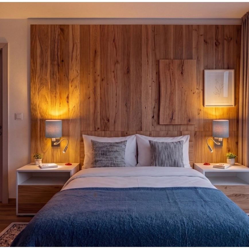 Brilagi - LED Flexibilná nástenná lampa NUBILA 1xE27/25W/230V + LED/3W mosadz/svetlošedá