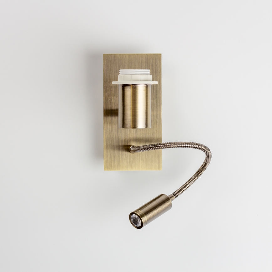 Brilagi - LED Flexibilná nástenná lampa NUBILA 1xE27/25W/230V + LED/3W mosadz/svetlošedá