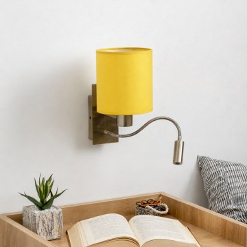 Brilagi - LED Flexibilná nástenná lampa NUBILA 1xE27/25W/230V + LED/3W mosadz/žltá