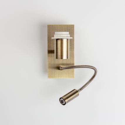 Brilagi - LED Flexibilná nástenná lampa NUBILA 1xE27/25W/230V + LED/3W mosadz/žltá