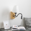 Brilagi - LED Flexibilná nástenná lampa NUBILA WOOD 1xE27/25W/230V + LED/3W dub/biela