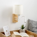 Brilagi - LED Flexibilná nástenná lampa NUBILA WOOD 1xE27/25W/230V + LED/3W dub/biela/krémová