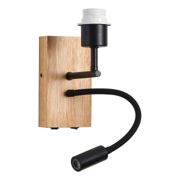 Brilagi - LED Flexibilná nástenná lampa NUBILA WOOD 1xE27/25W/230V + LED/3W dub/čierna