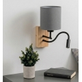 Brilagi - LED flexibilná nástenná lampa NUBILA WOOD 1xE27/25W/230V + LED/3W dub/čierna/svetlošedá