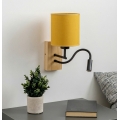 Brilagi - LED flexibilná nástenná lampa NUBILA WOOD 1xE27/25W/230V + LED/3W dub/čierna/žltá