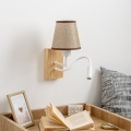 Brilagi - LED Flexibilná nástenná lampa NUBILA WOOD 1xE27/25W/230V + LED/3W dub/hnedá