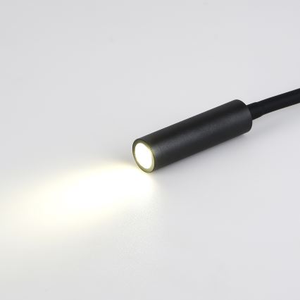Brilagi - LED Flexibilná nástenná lampa s USB portom MAYA LED/3W/230V 4000K čierna