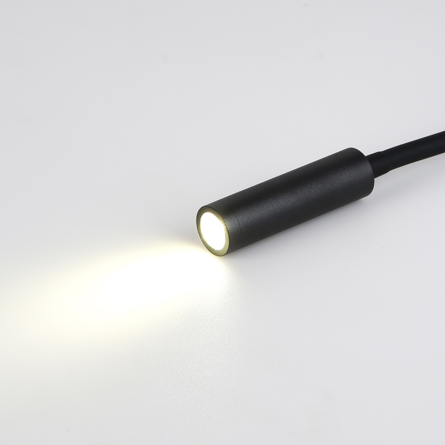 Brilagi - LED Flexibilná nástenná lampa s USB portom MAYA LED/3W/230V 4000K čierna