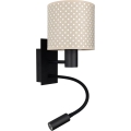 BRILAGI - LED flexibilné nástenné svietidlo BOBO 1xE27/25W/230V + LED/3W čierna/béžová/bodky