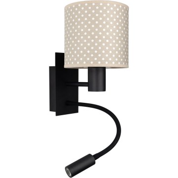 BRILAGI - LED flexibilné nástenné svietidlo BOBO 1xE27/25W/230V + LED/3W čierna/béžová/bodky