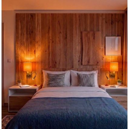 Brilagi - LED flexibilná nástenná lampa NUBILA 1xE27/25W/230V + LED/3W mosadz/oranžová