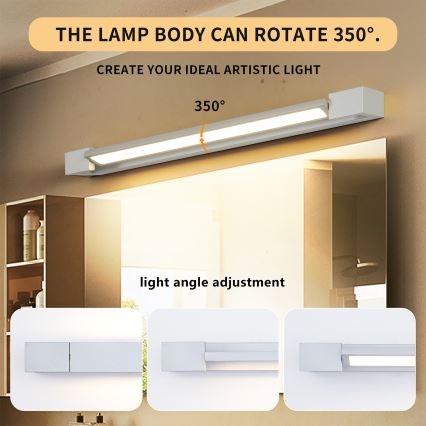 Brilagi - LED osvetlenie kúpeľňového zrkadla AQUA LINE LED/18W/230V 60 cm IP44 matný chróm CRI 90