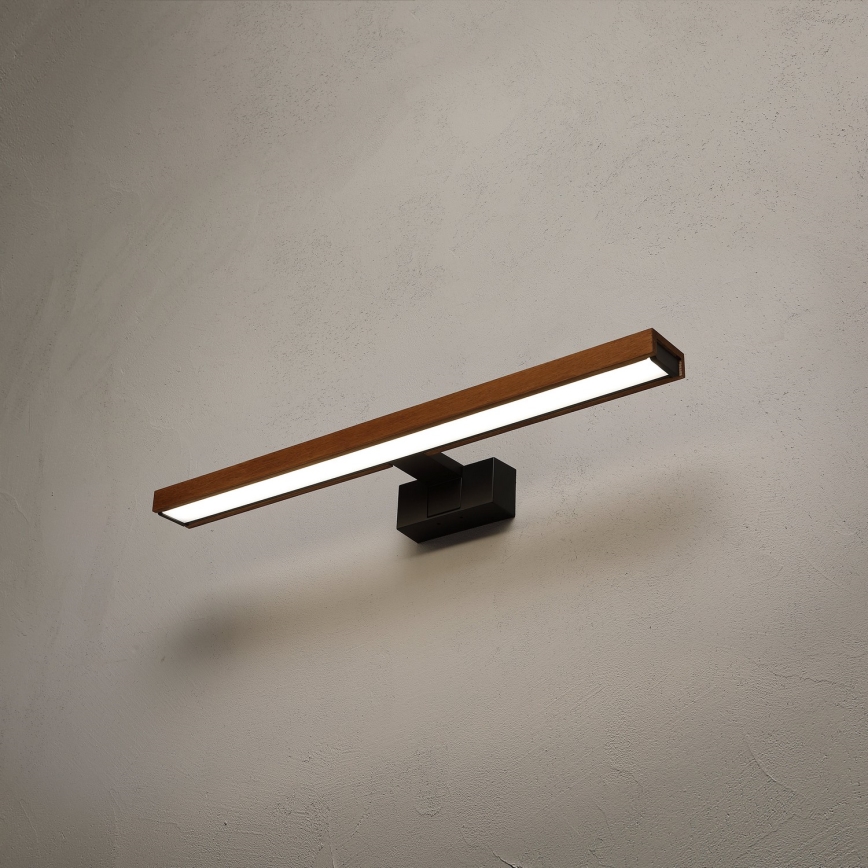 Brilagi - LED kúpeľňové osvetlenie zrkadla WOODY MIRROR 3v1 LED/12W/230V 60 cm IP44 čierna/dub čerešňa