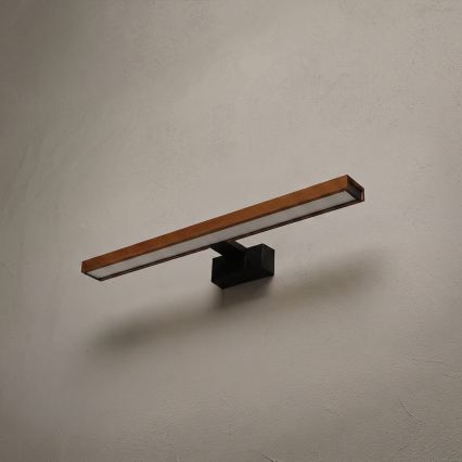 Brilagi - LED kúpeľňové osvetlenie zrkadla WOODY MIRROR 3v1 LED/12W/230V 60 cm IP44 čierna/dub čerešňa
