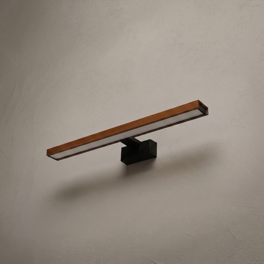 Brilagi - LED kúpeľňové osvetlenie zrkadla WOODY MIRROR 3v1 LED/12W/230V 60 cm IP44 čierna/dub čerešňa